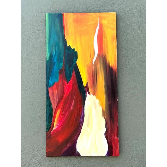 Vintage Abstract Expressionist Painting on Canvas For Sale - Image 10 of 12