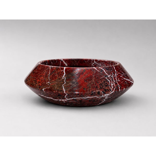 Rosso Levanto Marble Bowl – Luxury Deep Red Stone Decorative Centerpiece, 9 Inches For Sale - Image 4 of 6