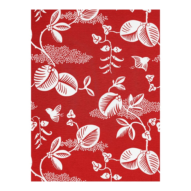Sample - The House of Scalamandré Pepper Fabric, Red Hot For Sale