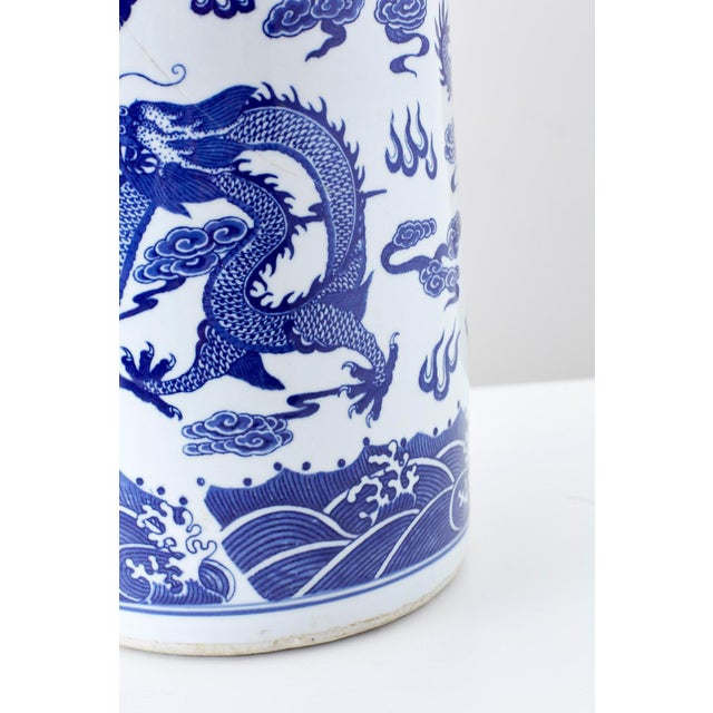 Chinese Blue and White Porcelain Umbrella Holder Chairish