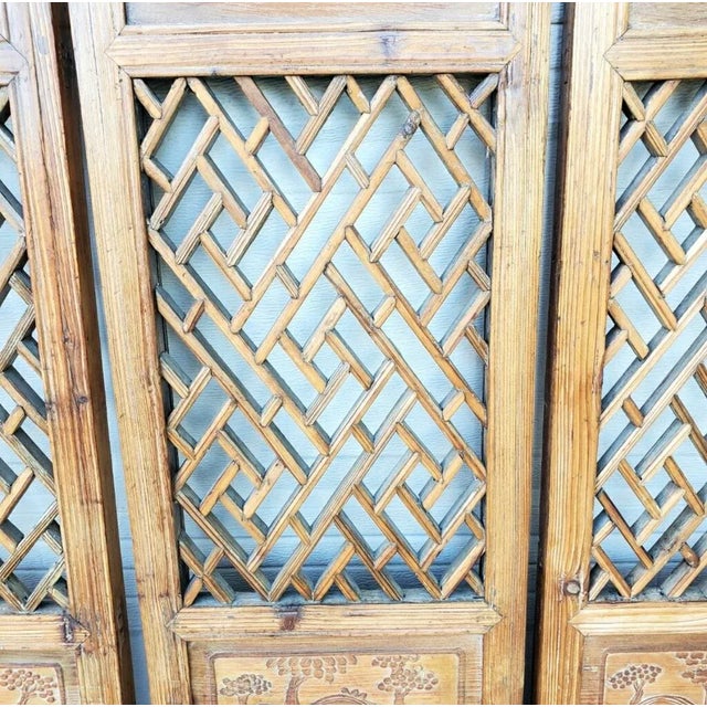 Late 19th Century Antique Chinese Carved Handcrafted Wood Panels- Set of 3 For Sale - Image 12 of 12