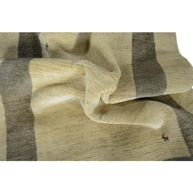 Hand-Knotted Nomadic Gabbeh Rug in Wool For Sale - Image 9 of 11