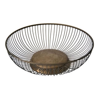 Mid 20th Century Italian Silver Plated Wire Basket For Sale