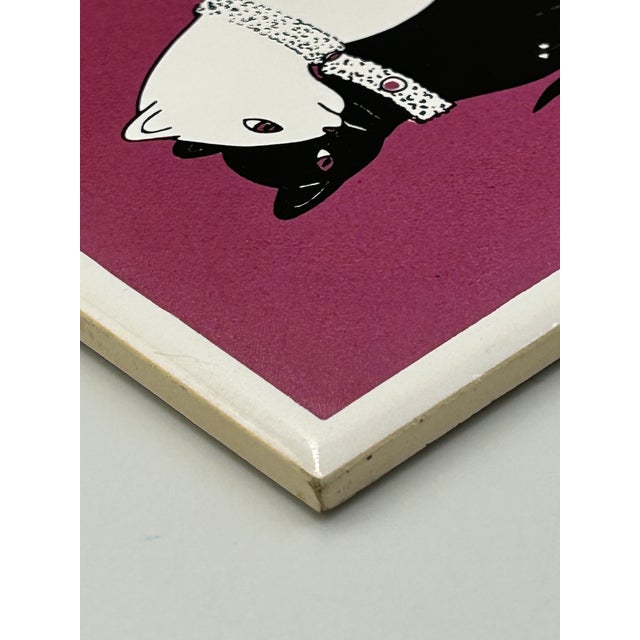 Ceramic Gant Gaither Rare Signed Cat Trivet Berggren Originals Handscreened Ceramic For Sale - Image 7 of 9