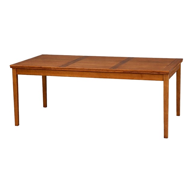 1960s Refinished 72”-111” Danish Modern Cherry Draw Leaf Dining Table For Sale