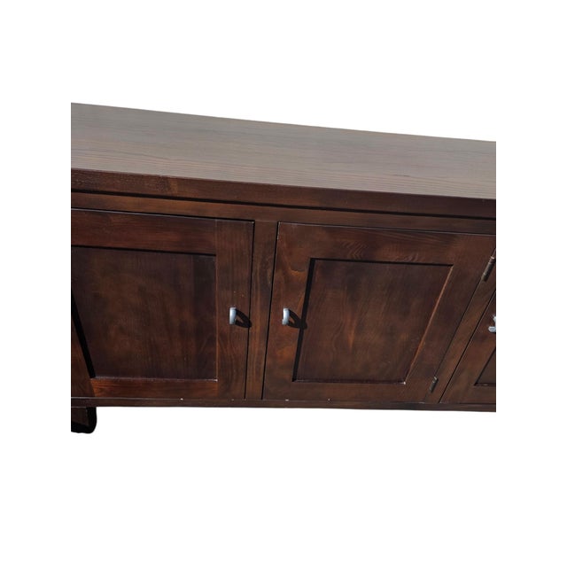 Vintage Ethan Allen Horizons Buffet Sideboard Dark Walnut Buffet Console Cabinet For Sale - Image 9 of 18
