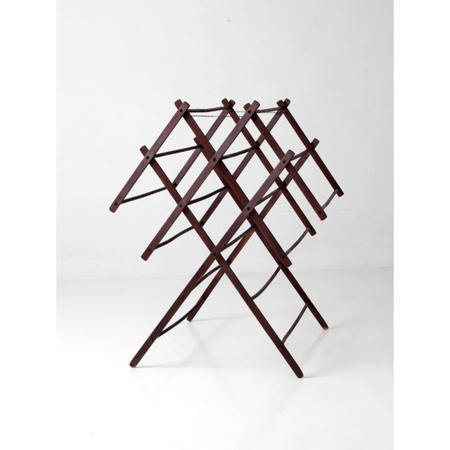 Antique Primitive Folding Wood Drying Rack For Sale - Image 12 of 18