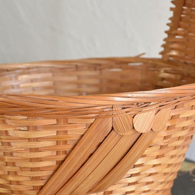 1970s Wicker Woven Duck Motif Basket For Sale - Image 5 of 5