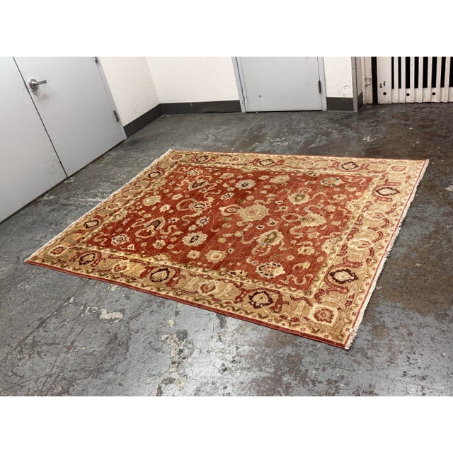 Persian 6ft 5in × 8ft 2in Persian Style Oushak Wool Area Rug For Sale - Image 3 of 12