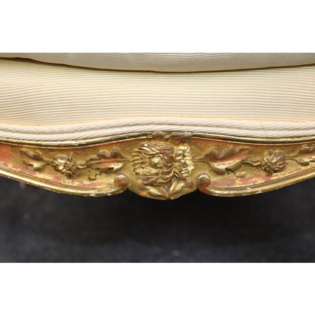Pair 19th C. French Louis XV Style Giltwood Armchairs For Sale - Image 10 of 17