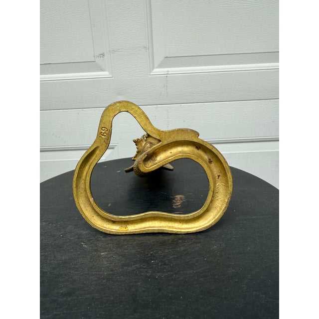 Late 20th Century Cobra Snake Brass Tone Candle Holder For Sale - Image 5 of 6