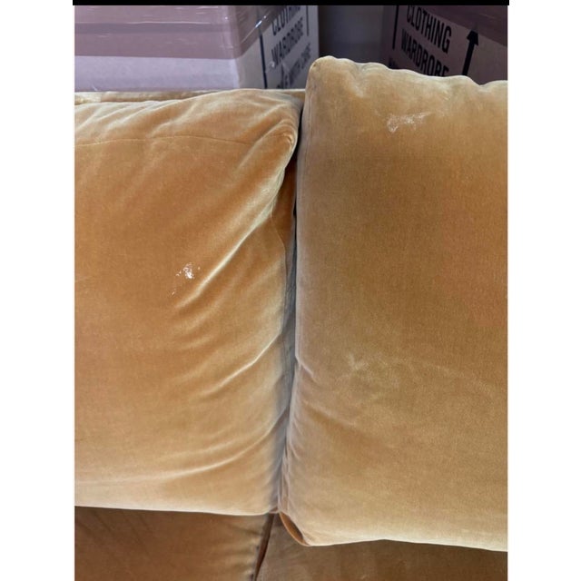 Roman Thomas (Palmer) Sofa / Rose Uniacke Java Cotton Velvet Gently Used Down Sofa For Sale - Image 9 of 12