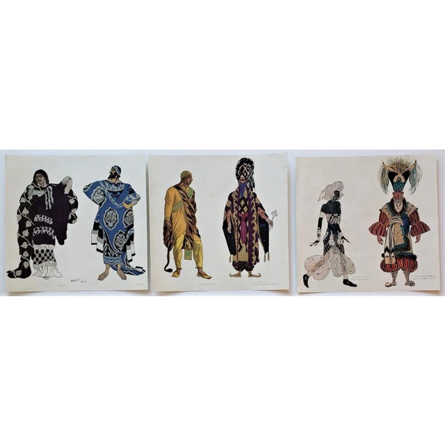 1920s Set of 3 -1923 Art Deco Ballets Russes Fashion Costume Design Lithographs -Leon Bakst For Sale - Image 5 of 5