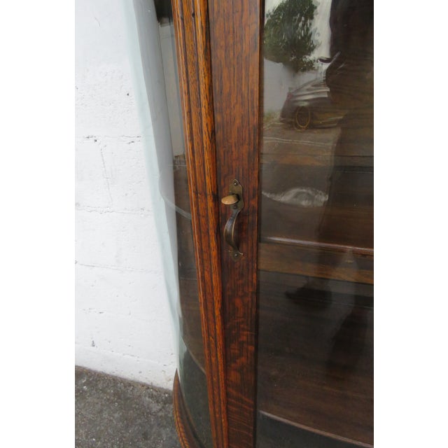 Brown Larkin Early 1900s Claw Feet Oak Display Curio Cabinet Cupboard 5876 For Sale - Image 8 of 12