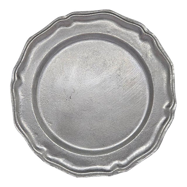 1980s Armetale Country French Pewter Dinner Plate For Sale
