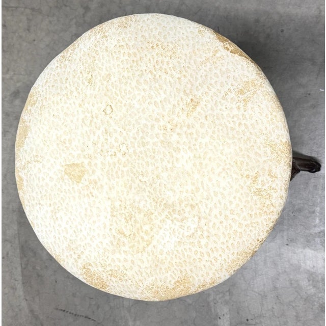 Antique French Carved Walnut Wood Tripod Foot Stool For Sale - Image 4 of 9