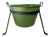 Vintage Hungarian Green Enamel Tub W/Iron Stand For Sale