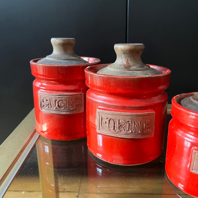Ceramic Spice Jars from Les Frères Cloutier, 1960s, Set of 4 For Sale - Image 3 of 6