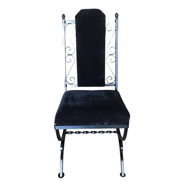 Mid-Century Modern Mid Century Dining Chair With Scrolling Pattern, Set of Four For Sale - Image 3 of 8