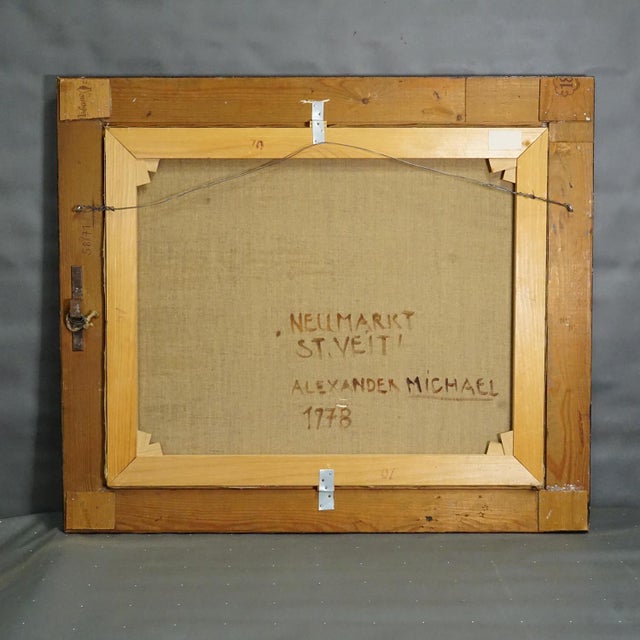 Alexander Michael Oil Painting – Neumarkt St. Veit, 1978 This oil painting from 1978 presents a charming view of the small...