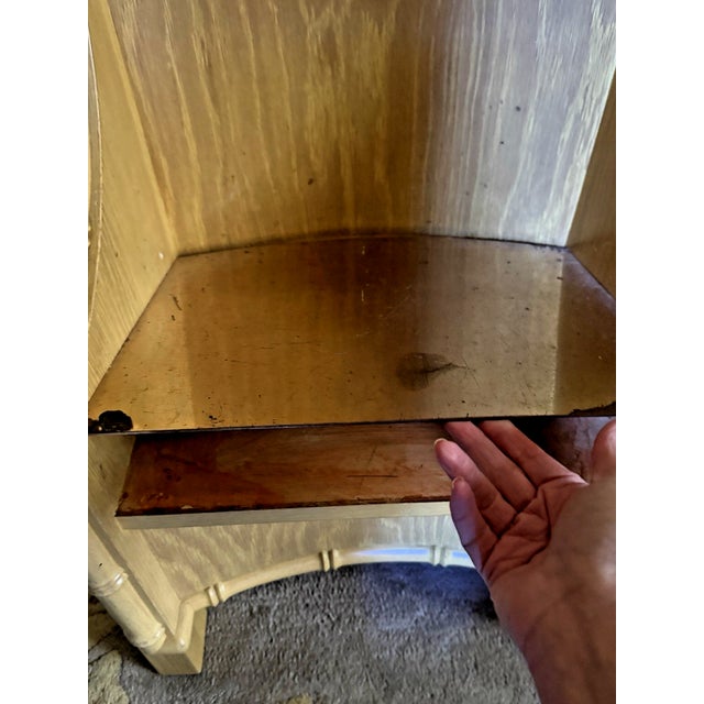 Wood 1960s Custom Faux Bamboo Library/Dressing Room Steps- Rosewood Painted Light Yellow For Sale - Image 7 of 7