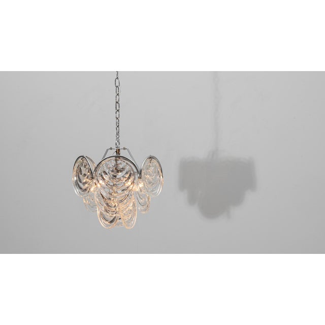 20th Century Italian Mid-Century Murano Style Glass Disc Chandelier For Sale In Greensboro - Image 6 of 18