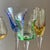 Wood Vintage Hand-Blown Cordial / Liqueur Glasses & Giltwood Tray For Sale - Image 7 of 13