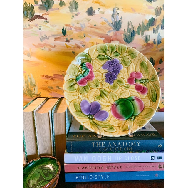 1950s Sarreguemines French Majolica Fruits Platter, 12" For Sale In Dallas - Image 6 of 7