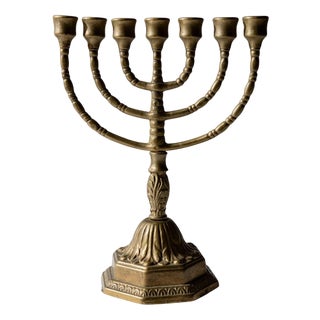 Vintage Brass Candleholder, 1950s For Sale