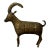 Vintage 1960s Brass Ram Sculpture With Etched Figural Motifs For Sale