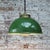 1950s Vintage Brass and Enamel Pendant Light with Frosted Glass For Sale - Image 5 of 6