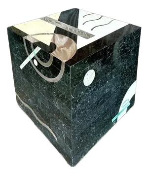 Vintage Italian Tessellated Stone Cube After Oggetti