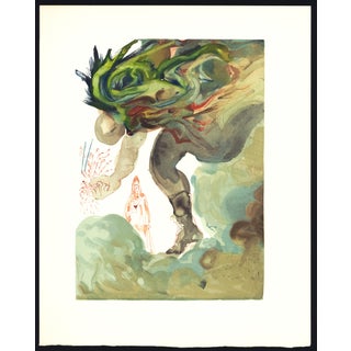 1963 Dalí Divine Comedy Engraving Enfer Chant 24 "La Prophétie De Vanni Fucci" (The Prophecy of Vanni Fucci) For Sale