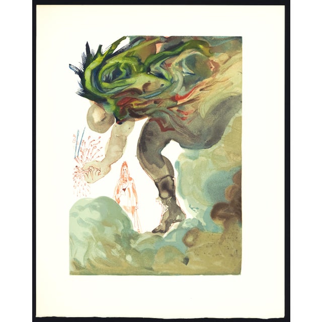 1963 Dalí Divine Comedy Engraving Enfer Chant 24 "La Prophétie De Vanni Fucci" (The Prophecy of Vanni Fucci) For Sale