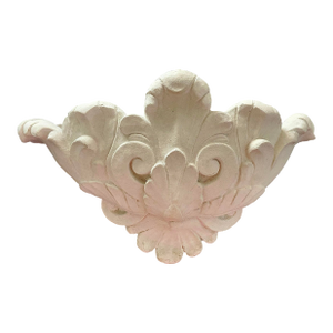 Vintage White Large Plaster Wall Pocket Jardiniere Planter