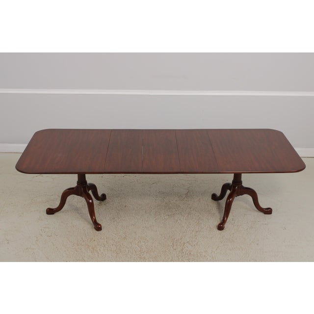 Henkel Harris Cherry Queen Anne Style Double Pedestal Dining Table For Sale - Image 14 of 18