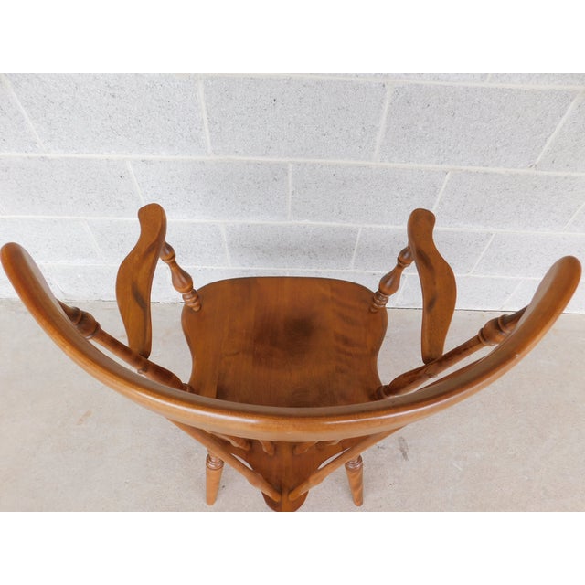 Ethan Allen Heirloom Nutmeg Braceback Windsor Arm Chair 10-6020a For Sale - Image 12 of 13