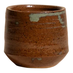Mid Century Studio Stoneware Ceramic Vessel With Iron Rich Glaze