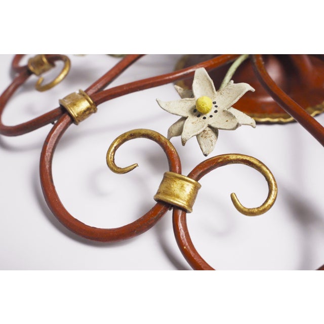 Metal Vintage Italian Petal Flush Mount, 1950s For Sale - Image 7 of 11