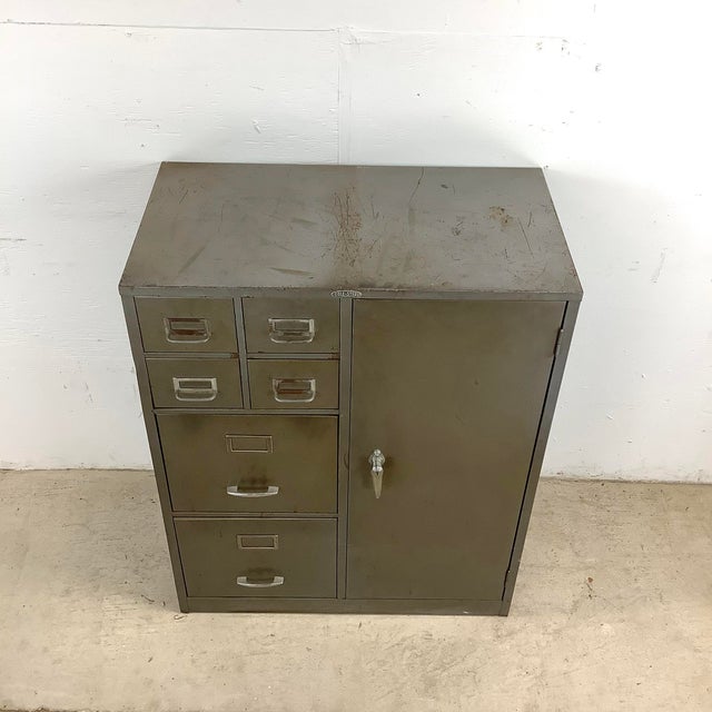 Cole Steel Vintage Industrial Modern Filing Cabinet For Sale - Image 4 of 12