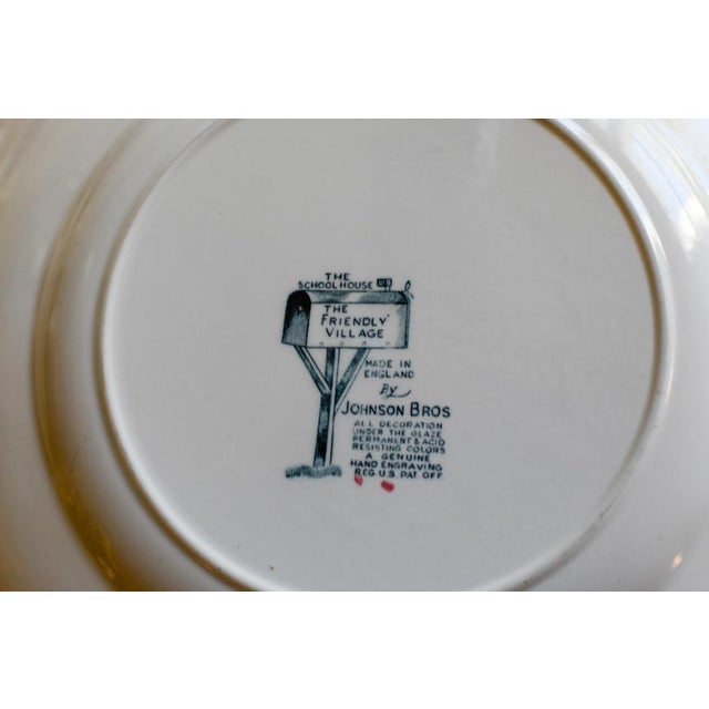 Ceramic Set of 6 Vintage Johnson Brothers Friendly Village 9.75" Dinner Plates For Sale - Image 7 of 10