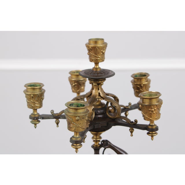 Pair of 19th Century French Empire Bronze Figural Candelabras For Sale - Image 4 of 13