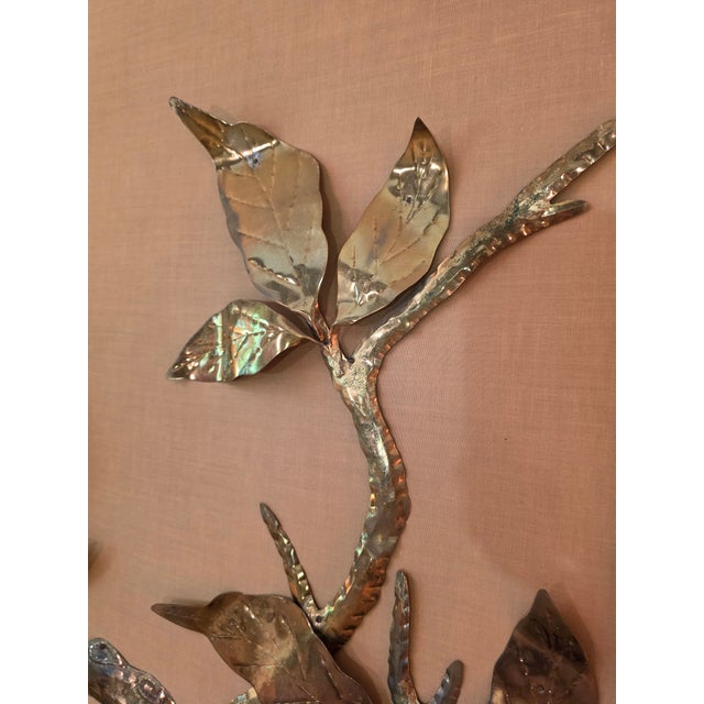 Mid 20th Century Brutalist Floral Brass Wall Sculpture For Sale - Image 10 of 16