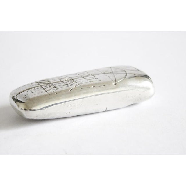 Silver Post-Modern Abstract Pewter Sculpture by Walter Valentini, 1980 For Sale - Image 8 of 18