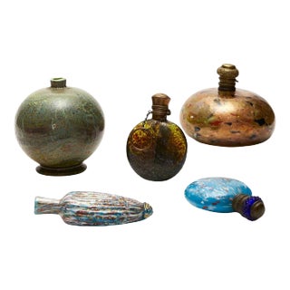 Late 19th Century Venetian Sent Bottles from Artistica Barovier, Set of 5 For Sale