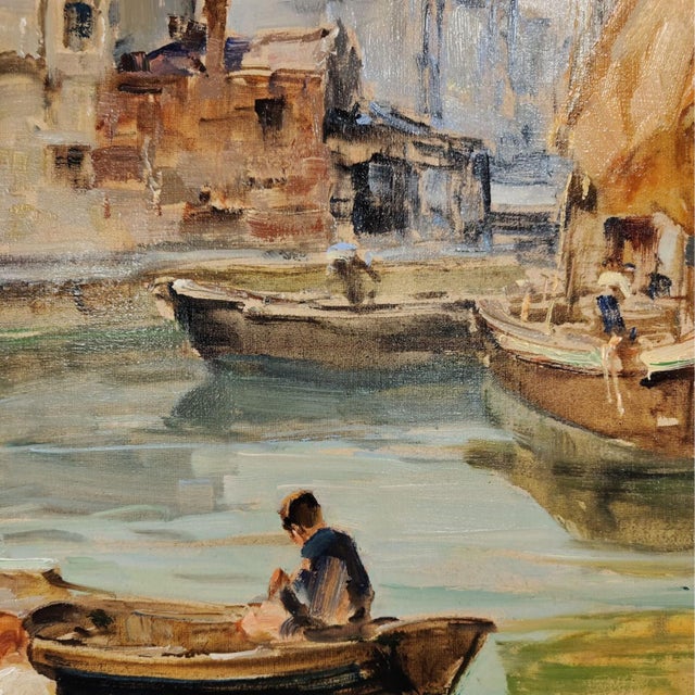 Angelo Brombo, Riva Di Pellestrina, Venice, 1960, Oil on Canvas, Framed For Sale - Image 14 of 18