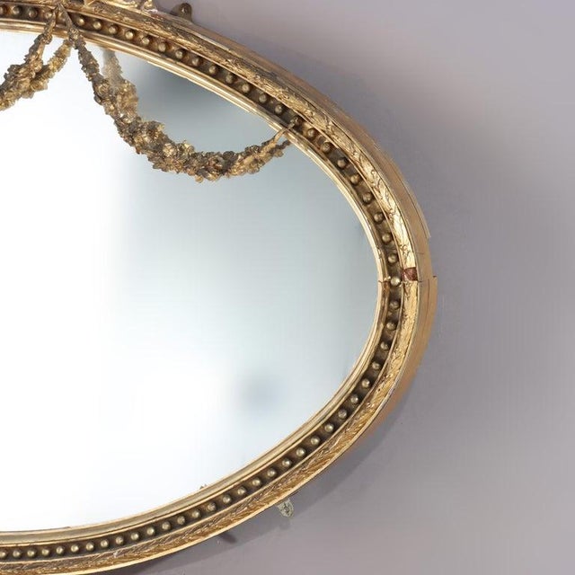 Oversized Boston Classical Giltwood Over Mantle Mirror With Cherubs C1860 For Sale - Image 4 of 16