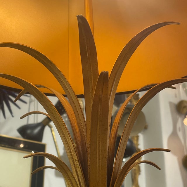 Hollywood Regency Golden Table Lamp For Sale - Image 9 of 11