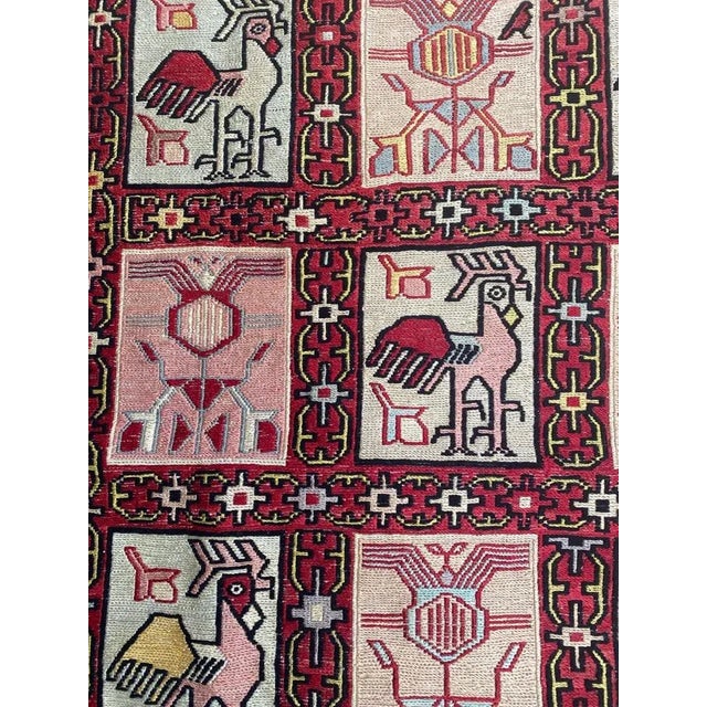 Beige Silk Verneh Soumak Embroidered Flat Rug For Sale - Image 8 of 18