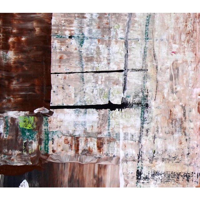 Contemporary Fiesta. XVI White Framed Surreal Brown Painiting For Sale - Image 3 of 5